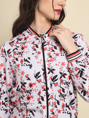 TANDUL  Women Printed Fleece Jacket