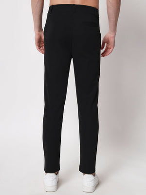 TANDUL  Men Regular Fit Black Lycra Blend Trousers