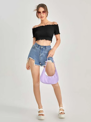 TANDUL  Casual Sleeveless Solid Women Black Top