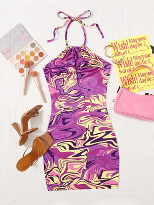 Women Bodycon Multicolor Dress