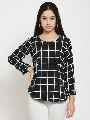 ZARVEY Casual 3/4 Sleeve Printed Women Multicolor Top