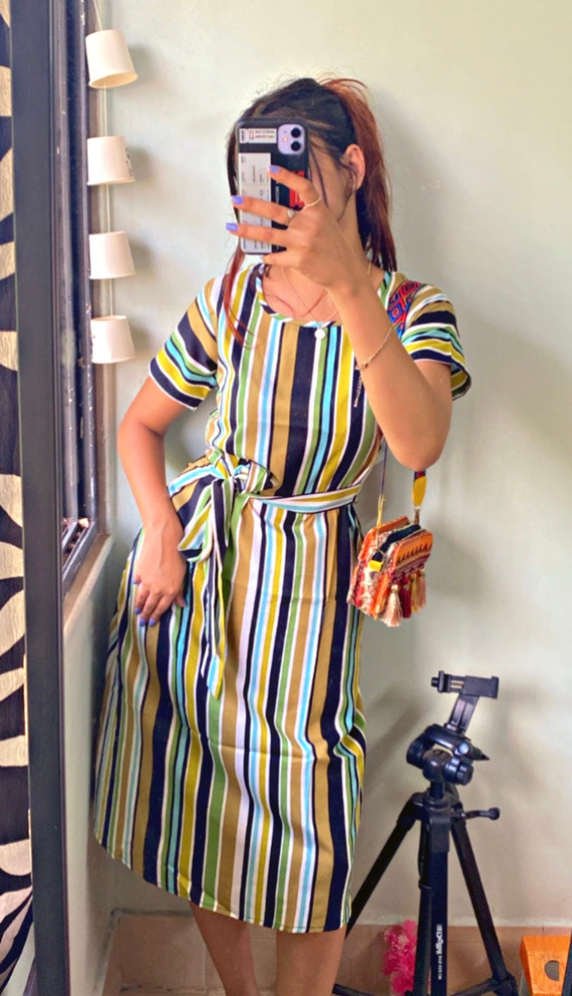 Women A-line Multicolor Dress