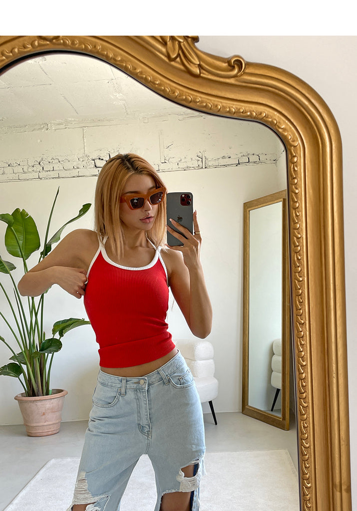 TANDUL Casual Sleeveless Solid Women Red Top
