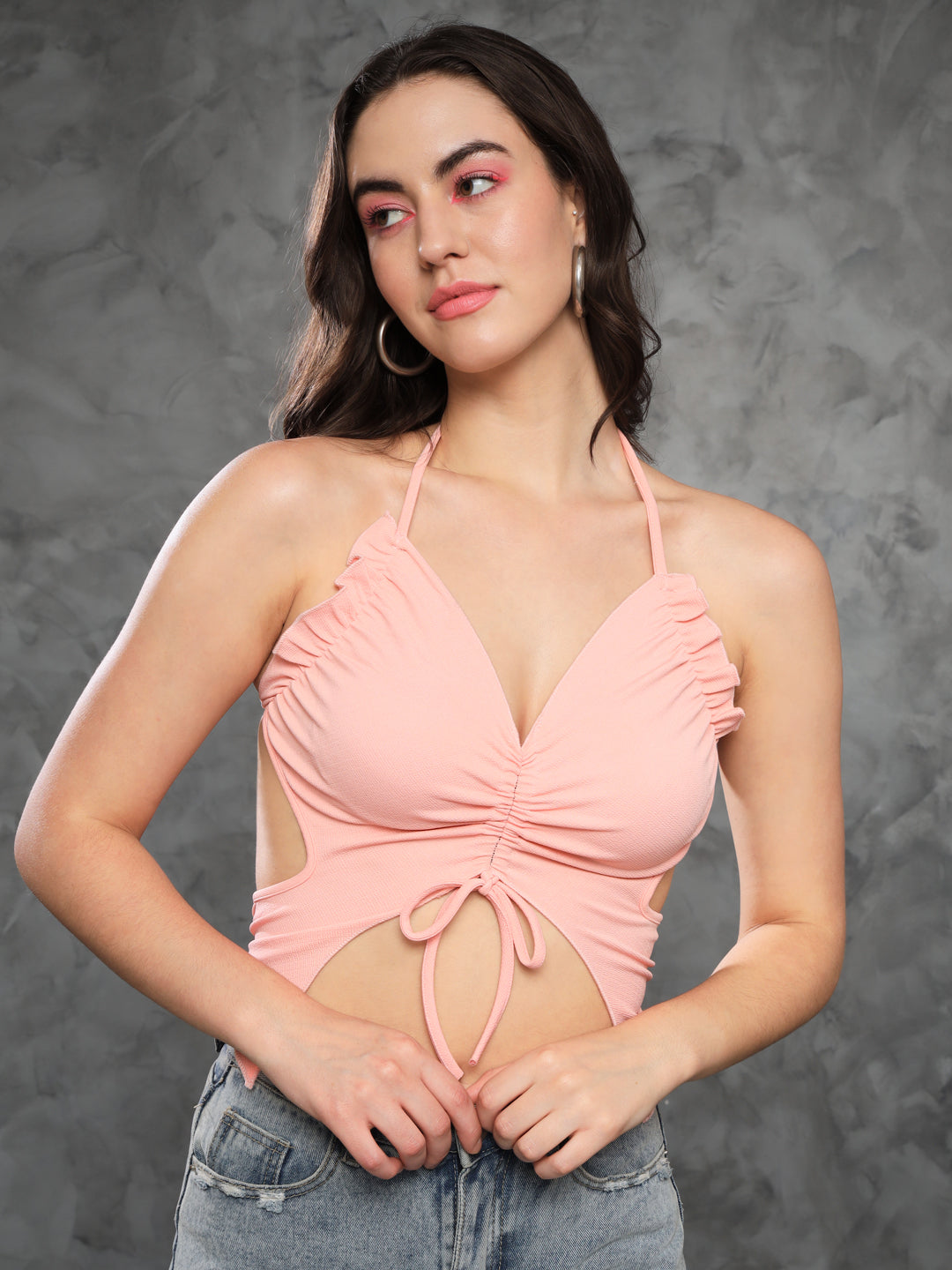 TANDUL Casual Sleeveless Solid Women Pink Top