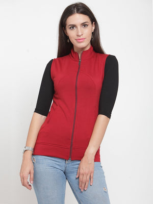 ZARVEY Sleeveless Solid Women Jacket