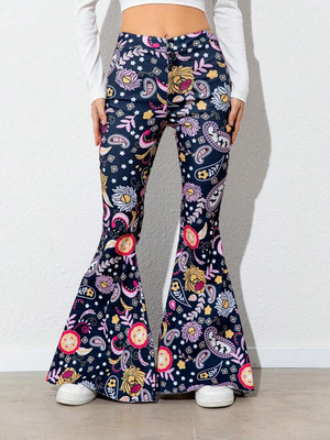 Women Regular Fit Multicolor Lycra Blend Trousers