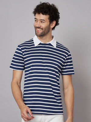 Men Printed Stylised Neck Elastane Multicolor T-Shirt