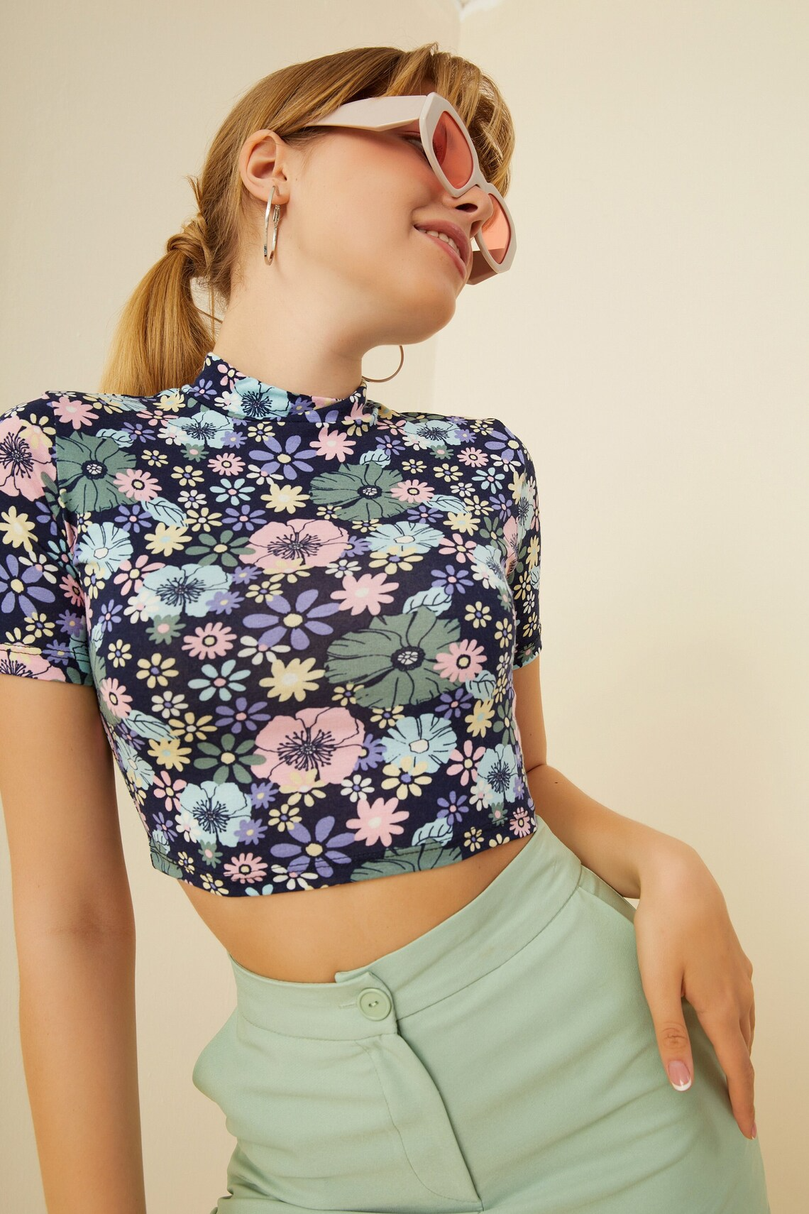 TANDUL Casual Regular Sleeves Floral Print Women Multicolor Top