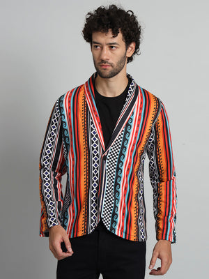 TANDUL  Men Printed Single Breasted Casual Blazer  (Multicolor)