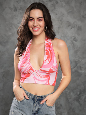 TANDUL Casual Sleeveless Printed Women Multicolor Top