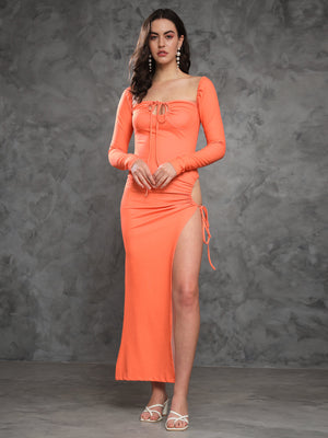 TANDUL Women Bodycon Orange Dress