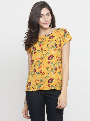 ZARVEY Casual Short Sleeve Floral Print Women Multicolor Top