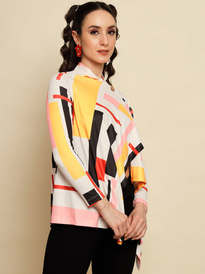 TANDUL  Casual Regular Sleeves Printed Women Multicolor Top