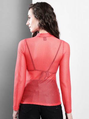 TANDUL  Casual Regular Sleeves Solid Women Pink Top