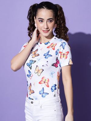 TANDUL  Casual Regular Sleeves Printed Women Multicolor Top
