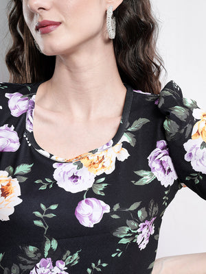 TANDUL  Casual Puff Sleeves Printed Women Multicolor Top