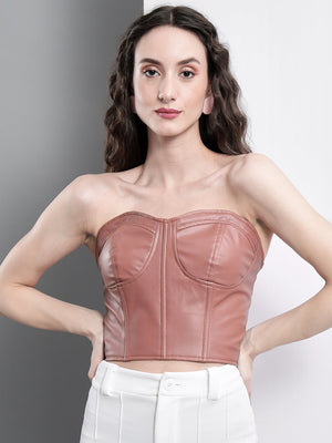 TANDUL  Casual Sleeveless Solid Women Pink Top