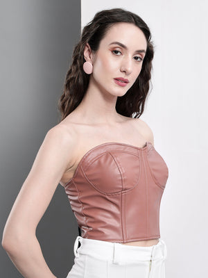 TANDUL  Casual Sleeveless Solid Women Pink Top