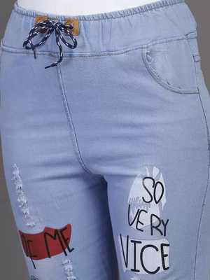TANDUL  Jogger Fit Women Blue Jeans