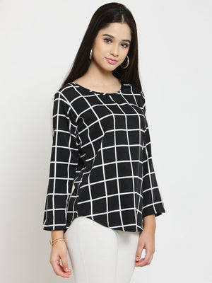 ZARVEY Casual 3/4 Sleeve Printed Women Multicolor Top