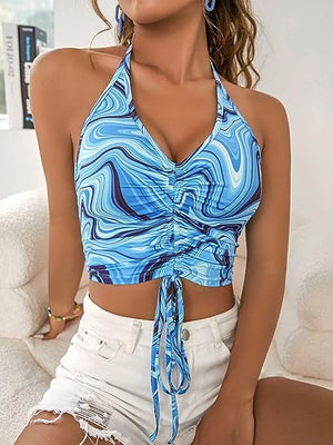 TANDUL Casual Sleeveless Printed Women Multicolor Top