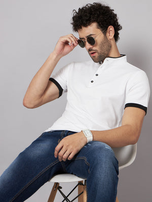 Men Printed Stylised Neck Elastane Multicolor T-Shirt