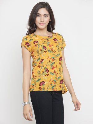 ZARVEY Casual Short Sleeve Floral Print Women Multicolor Top