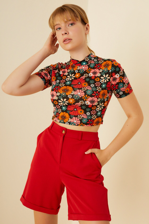 TANDUL Casual Regular Sleeves Floral Print Women Multicolor Top