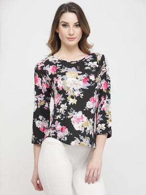 ZARVEY Casual Regular Sleeve Printed Women Multicolor Top