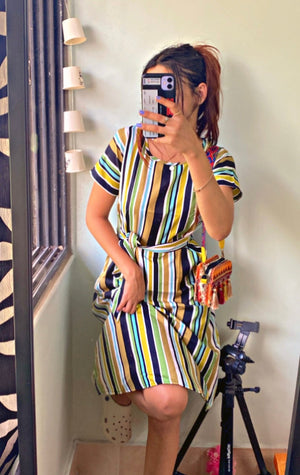 Women A-line Multicolor Dress
