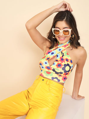 TANDUL Casual Sleeveless Printed Women Multicolor Top