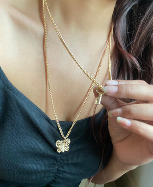 JEWEL Lock And Butterfly Double Layered Chain