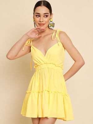 TANDUL  Women A-line Yellow Dress