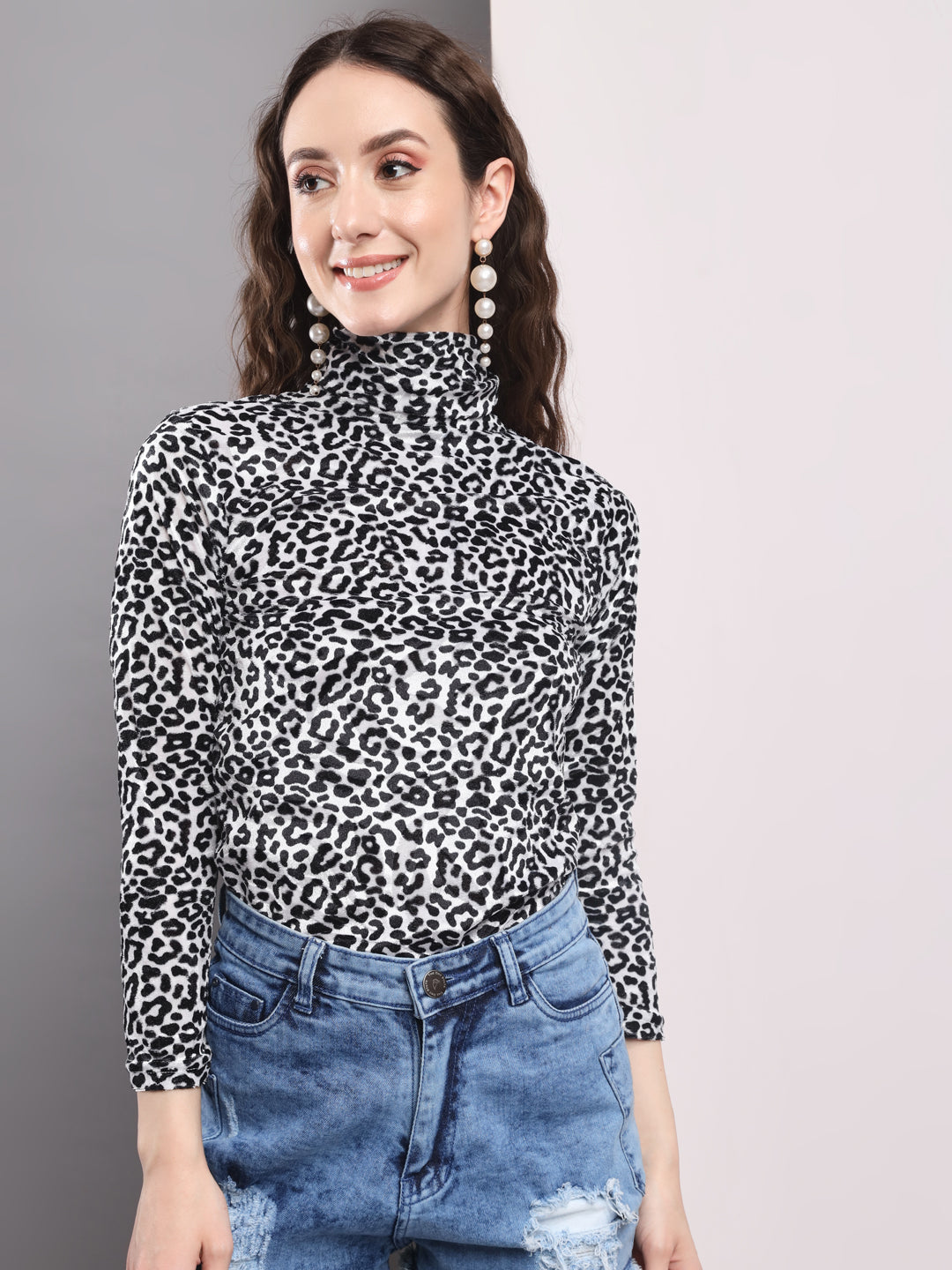 TANDUL  Women Printed High Neck Multicolor Sweater