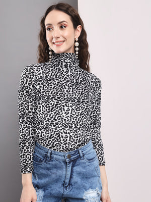 TANDUL  Women Printed High Neck Multicolor Sweater