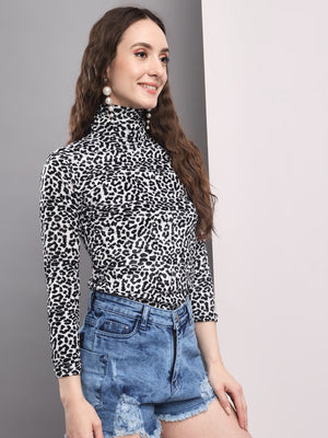 TANDUL  Women Printed High Neck Multicolor Sweater