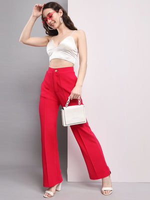TANDUL  Women Regular Fit Pink Lycra Blend Trousers