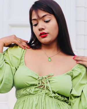 TANDUL  Women Fit and Flare Green Dress