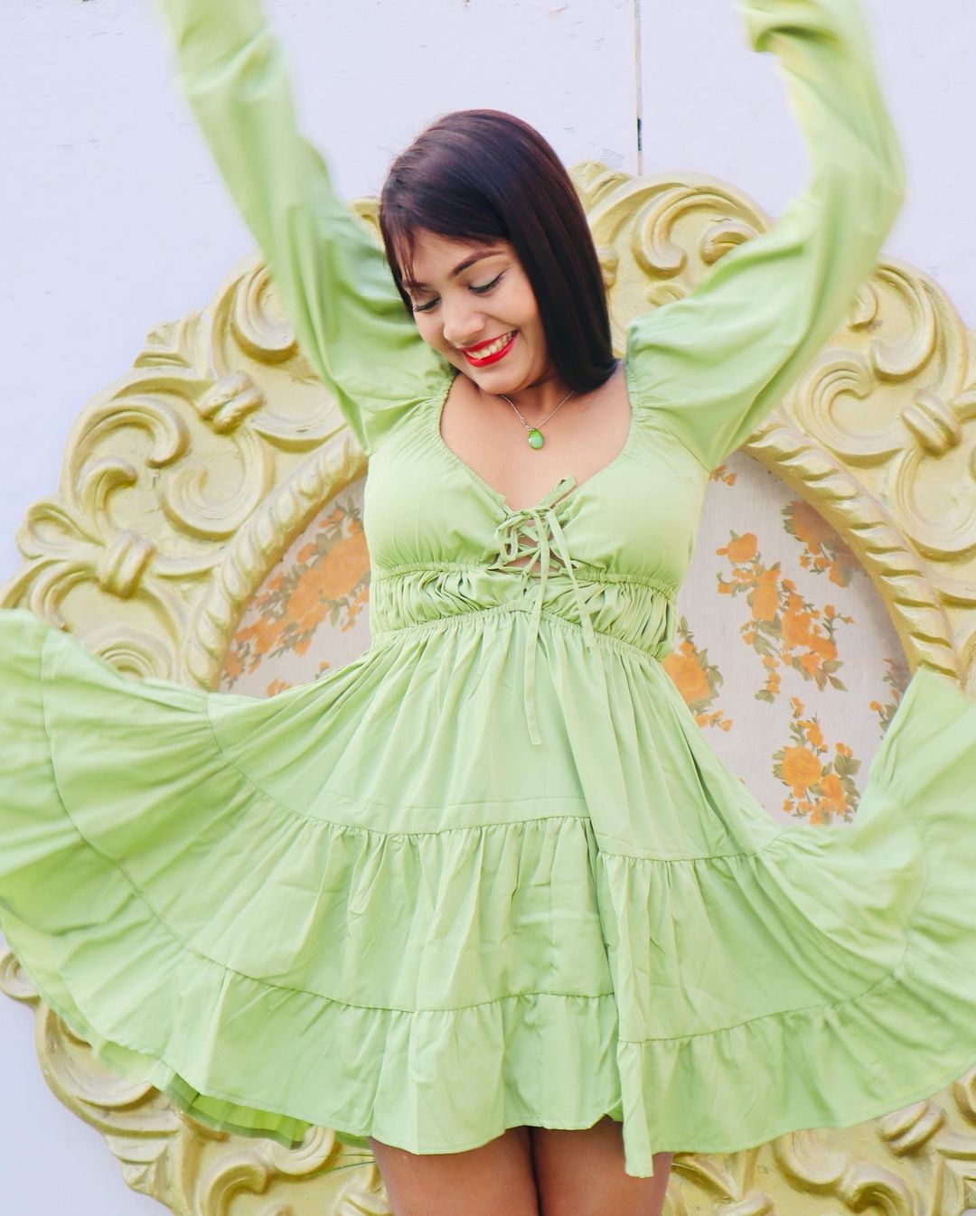 TANDUL  Women Fit and Flare Green Dress