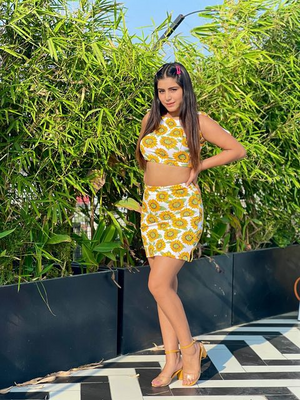 TANDUL sunflower print co ord set