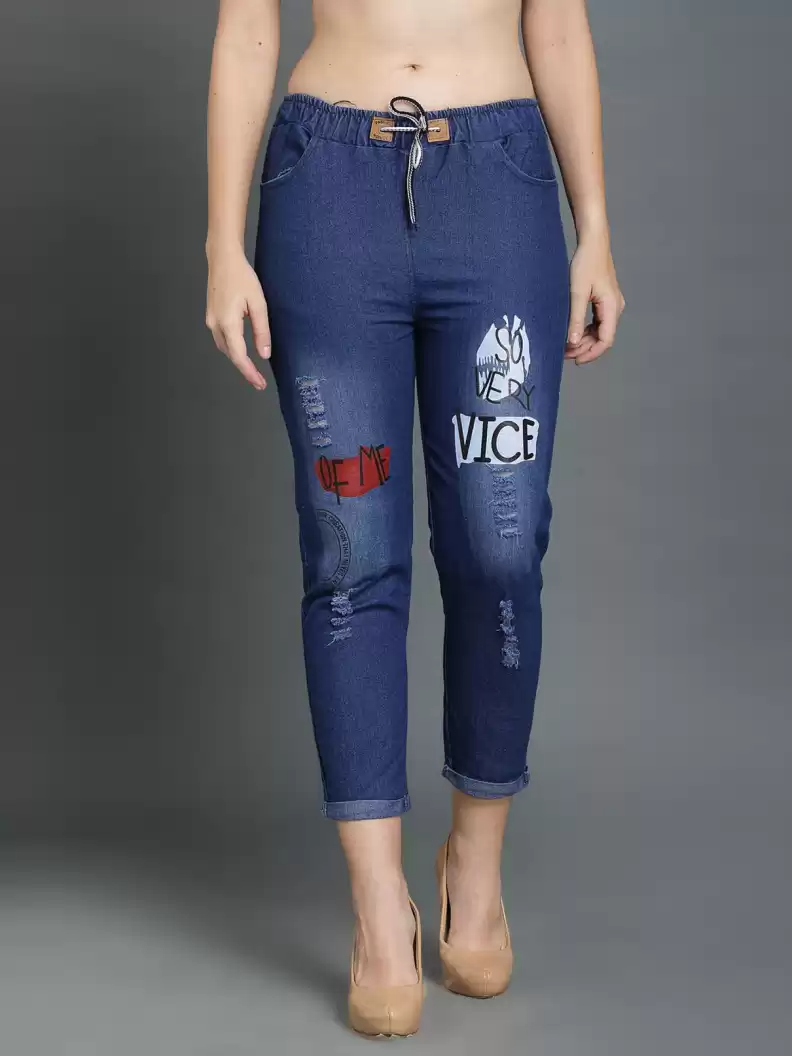 TANDUL  Jogger Fit Women Blue Jeans