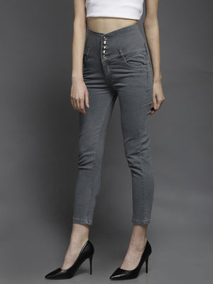 Women Regular Mid Rise Grey Jeans