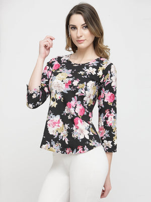 ZARVEY Casual Regular Sleeve Printed Women Multicolor Top