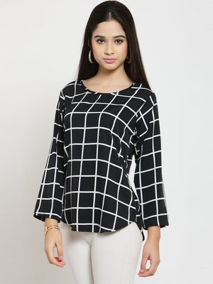 ZARVEY Casual 3/4 Sleeve Printed Women Multicolor Top