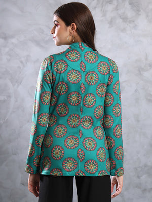 TANDUL  FLEECE BLEND Printed Coat For Women