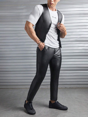 TANDUL PU LEATHER Solid Coat For Men