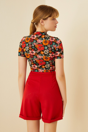 TANDUL Casual Regular Sleeves Floral Print Women Multicolor Top