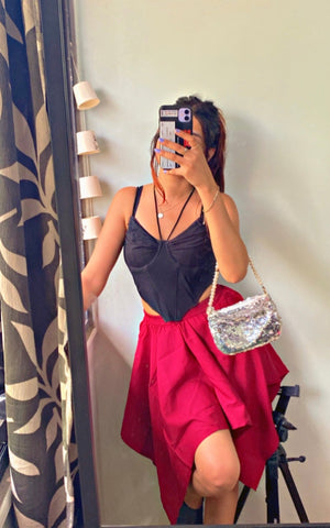 Women Solid Regular Maroon Skirt