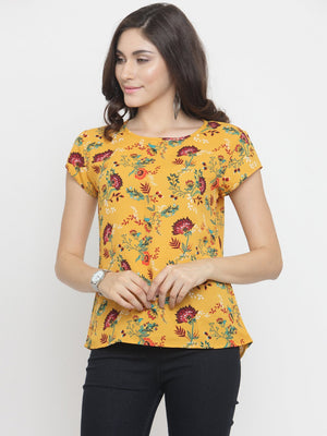 ZARVEY Casual Short Sleeve Floral Print Women Multicolor Top
