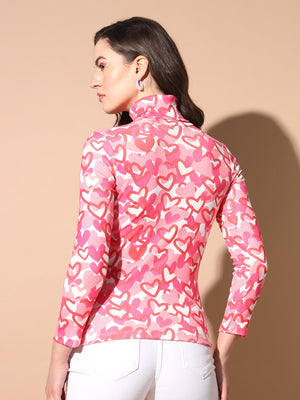 TANDUL Women Printed High Neck Multicolor Sweater